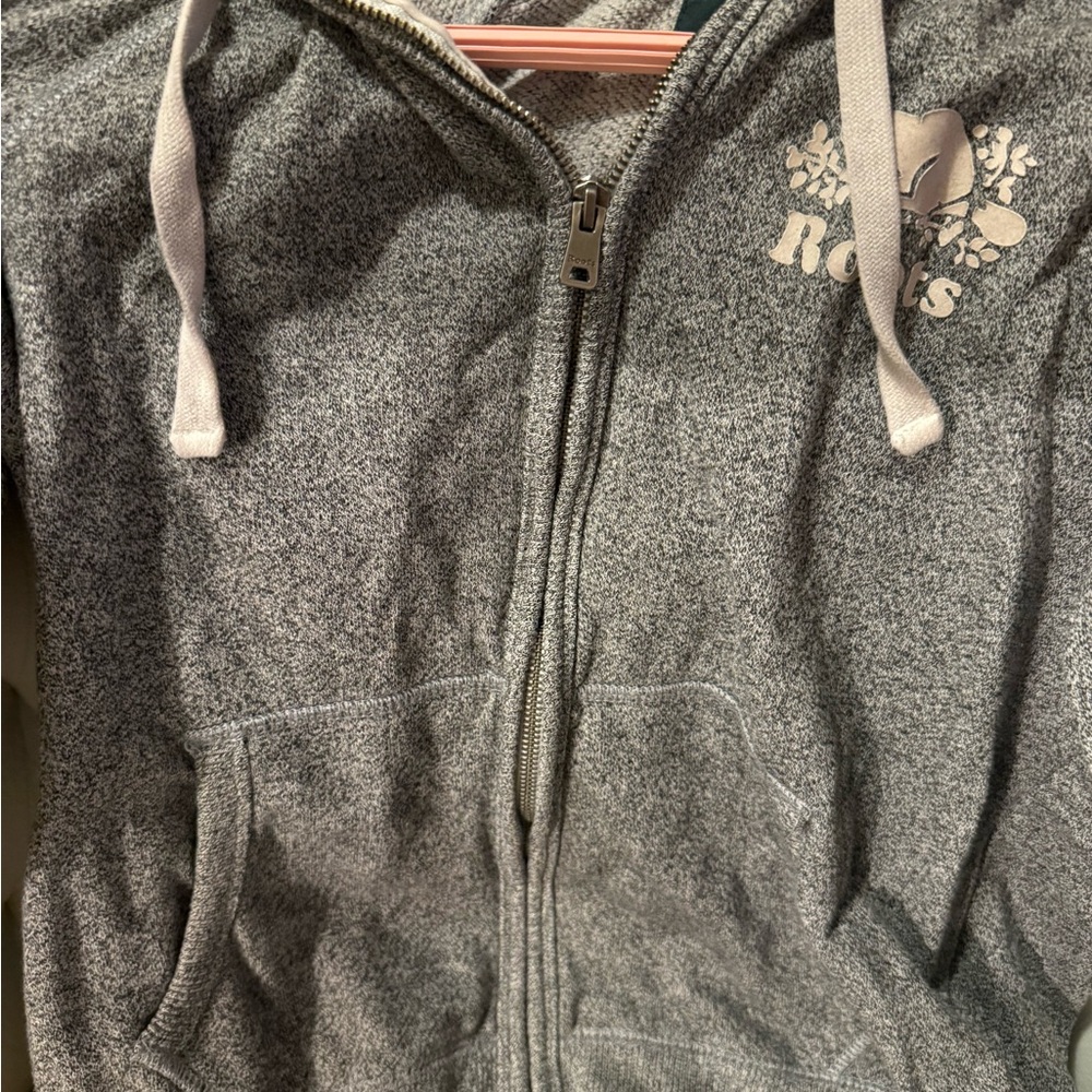 Roots Heather Gray Kids Zip-Up Hoodie